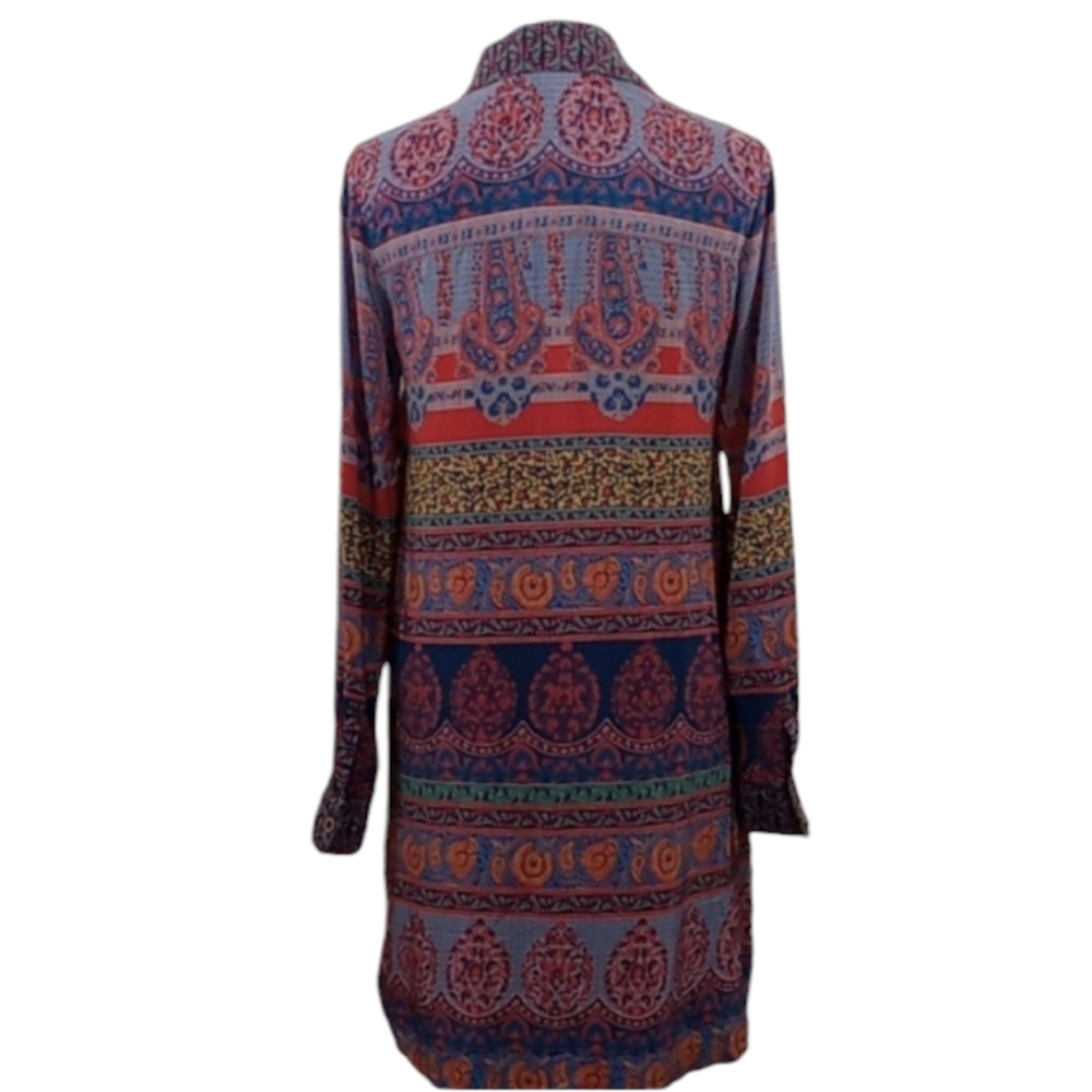 Anthropologie x Maeve Casablanca Silk Shirt Dress Mixed Print Size 0 - Picture 14 of 16